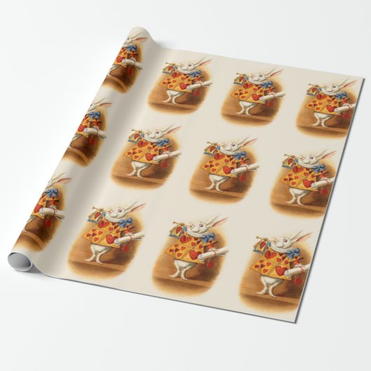 Alice in Wonderland Mad Hatter Rabbit Gift Cadeaupapier (Uitgerold)