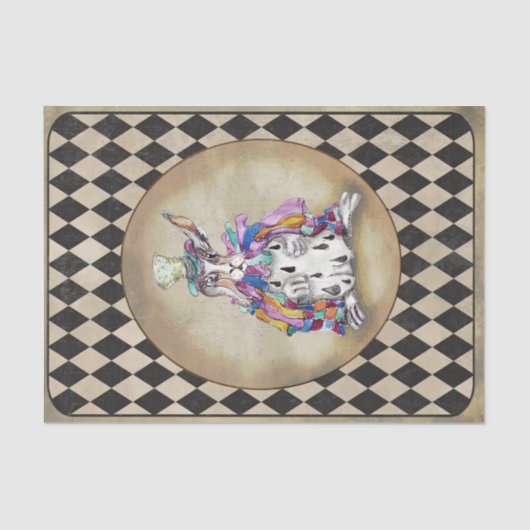 Alice in Wonderland Mad Hatter Rabbit Tissuepapier (Voorkant)