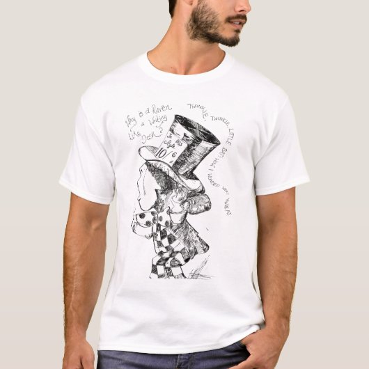 Alice in Wonderland: Mad Hatter Sketch T-shirt (Voorkant)