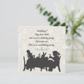 Alice in Wonderland Mad Hatter Tea Party Birthday Kaart (Staand voorkant)