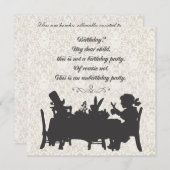 Alice in Wonderland Mad Hatter Tea Party Birthday Kaart (Voorkant / Achterkant)