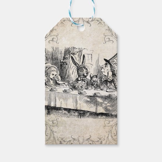 Alice in Wonderland Mad Hatter Tea Party Gift Labe Cadeaulabel (Voorkant)