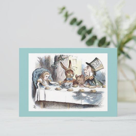 Alice in Wonderland, Mad Hatter, Tea Party Kaart (Staand voorkant)