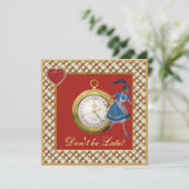Alice in Wonderland Mad Hatter Tea Party nodigt ui Kaart (Staand voorkant)