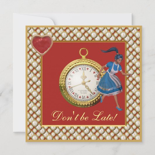 Alice in Wonderland Mad Hatter Tea Party nodigt ui Kaart (Voorkant)
