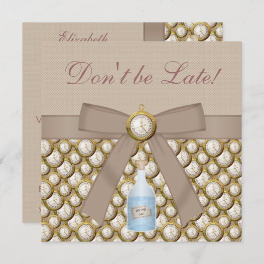 Alice in Wonderland Mad Hatter Tea Party nodigt ui Kaart (Voorkant / Achterkant)