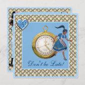 Alice in Wonderland Mad Hatter Tea Party nodigt ui Kaart (Voorkant / Achterkant)