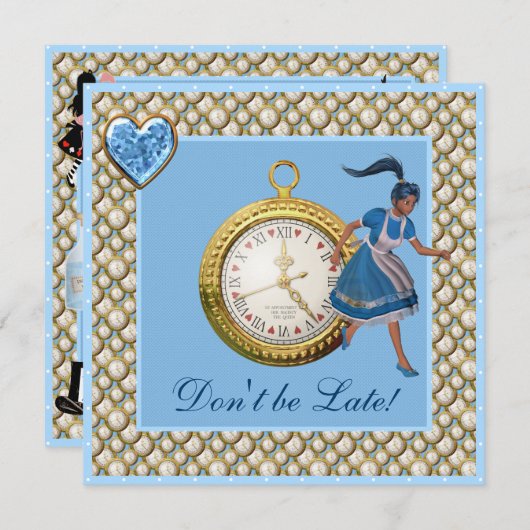 Alice in Wonderland Mad Hatter Tea Party nodigt ui Kaart (Voorkant / Achterkant)