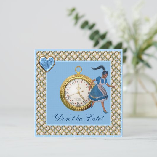 Alice in Wonderland Mad Hatter Tea Party nodigt ui Kaart (Staand voorkant)