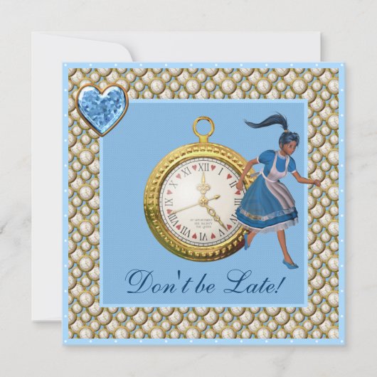 Alice in Wonderland Mad Hatter Tea Party nodigt ui Kaart (Voorkant)