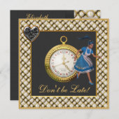 Alice in Wonderland Mad Hatter Tea Party nodigt ui Kaart (Voorkant / Achterkant)