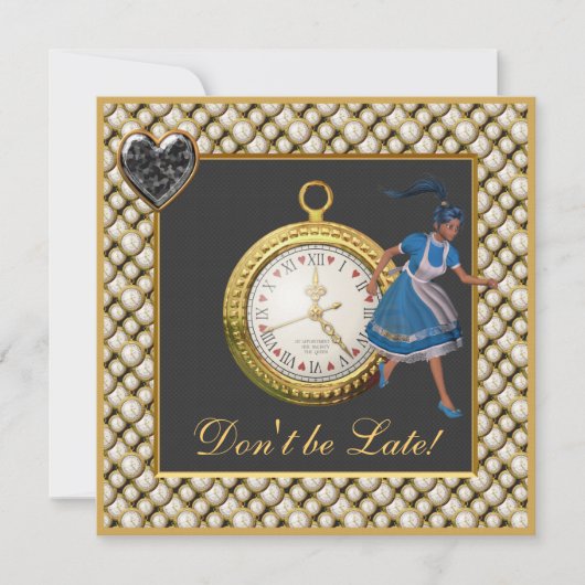 Alice in Wonderland Mad Hatter Tea Party nodigt ui Kaart (Voorkant)