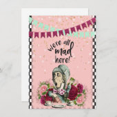  Alice in Wonderland Mad Hatter Tea Party Notitiekaartje (Voorkant / Achterkant)