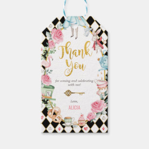 Alice in Wonderland Mad Hatter Tea Party Verjaarda Cadeaulabel