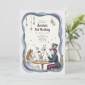 Alice in Wonderland Mad Hatter Tea Verjaardag Kaart (Staand voorkant)