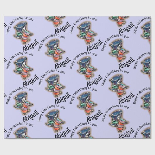 Alice in Wonderland Mad Hatter Teacups Aangepaste  Cadeaupapier (Vlak)