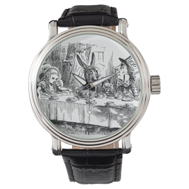  Alice in Wonderland Mad Hatter-theeparty Horloge (Voorkant)