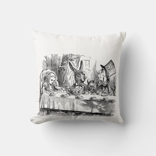  Alice in Wonderland Mad Hatter-theeparty Kussen (Voorkant)