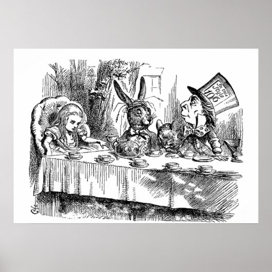  Alice in Wonderland Mad Hatter-theeparty Poster (Voorkant)