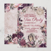 Alice in Wonderland Mad Hatter Verjaardag Tea Part Kaart (Voorkant / Achterkant)