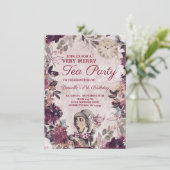 Alice in Wonderland Mad Hatter Verjaardag Tea Part Kaart (Staand voorkant)