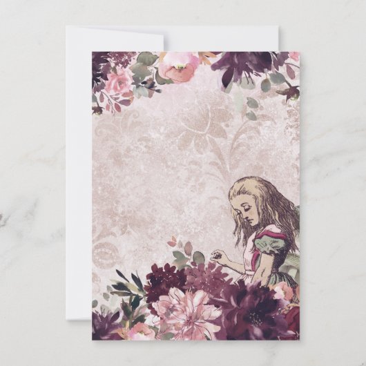 Alice in Wonderland Mad Hatter Verjaardag Tea Part Kaart (Achterkant)