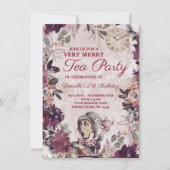 Alice in Wonderland Mad Hatter Verjaardag Tea Part Kaart (Voorkant)