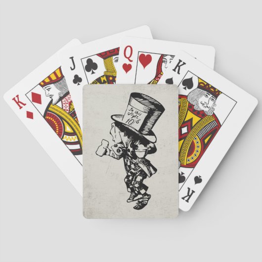 Alice in Wonderland Mad Hatter Vintage Pokerkaarten (Achterkant)