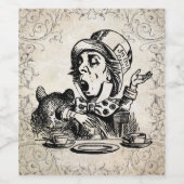Alice in Wonderland Mad Hatter Wijnfles Wijn Etiket (Enkel label)