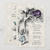 Alice in Wonderland Mad Hatters Tea Party Birthday Kaart (Voorkant / Achterkant)