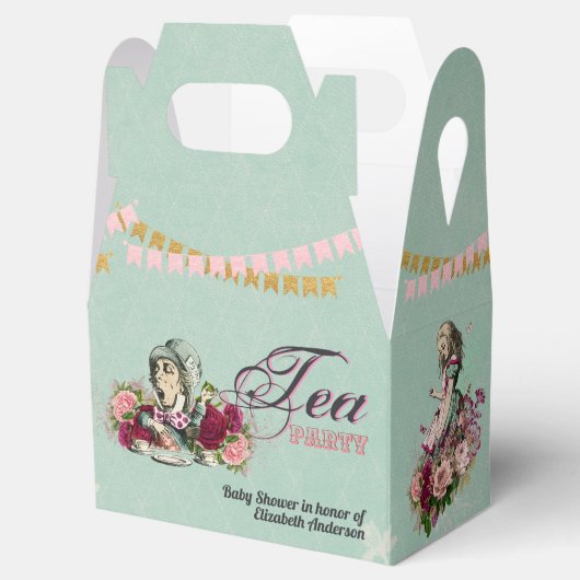 Alice in Wonderland Mad Hatters Tea Party Custom Bedankdoosjes (Geopend)