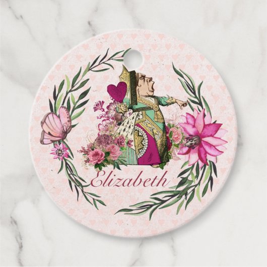 Alice in Wonderland Mad Hatters Tea Party Custom Bedankjes Labels (Voorkant)