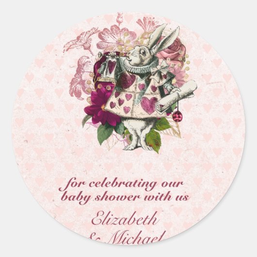 Alice in Wonderland Mad Hatters Tea Party Custom Ronde Sticker (Voorkant)