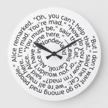Alice in Wonderland Mad quote muur klok