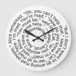 Alice in Wonderland Mad quote muur klok