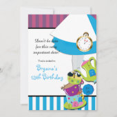 Alice in Wonderland MAD TEA PARTY Birthday Kaart (Voorkant)