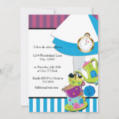 Alice in Wonderland MAD TEA PARTY Birthday Kaart (Achterkant)