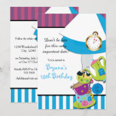 Alice in Wonderland MAD TEA PARTY Birthday Kaart (Voorkant / Achterkant)