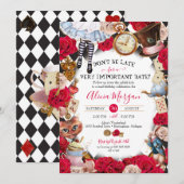 Alice in Wonderland Mad Tea Party Birthday Kaart (Voorkant / Achterkant)