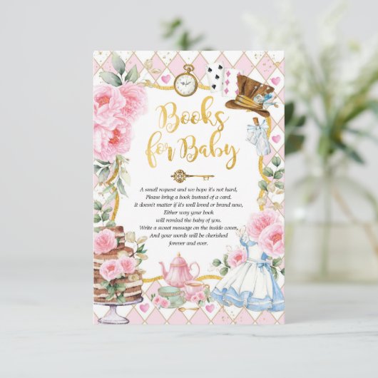 Alice in Wonderland Mad Tea Party Books for Baby Informatiekaartje (Staand voorkant)