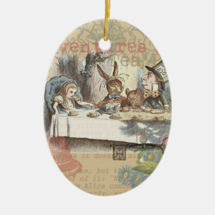Alice in Wonderland Mad Tea Party Keramisch Ornament