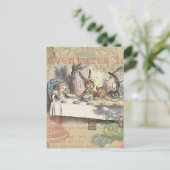 Alice in Wonderland Mad Tea Party Kunst Briefkaart (Staand voorkant)