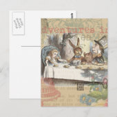Alice in Wonderland Mad Tea Party Kunst Briefkaart (Voorkant / Achterkant)
