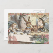 Alice in Wonderland Mad Tea Party Kunst Briefkaart (Voorkant / Achterkant)