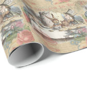 Alice in Wonderland Mad Tea Party Kunst Cadeaupapier (Rol Hoek)