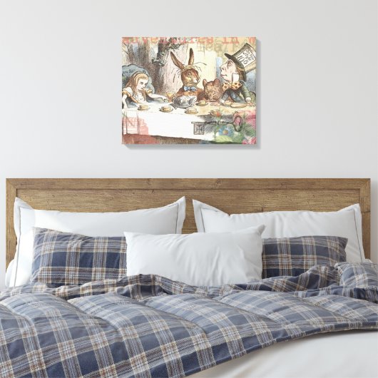 Alice in Wonderland Mad Tea Party Kunst Canvas Afdruk (Insitu (Slaapkamer))