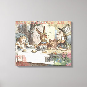 Alice in Wonderland Mad Tea Party Kunst Canvas Afdruk