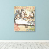 Alice in Wonderland Mad Tea Party Kunst Canvas Afdruk (Insitu (Houten vloer))