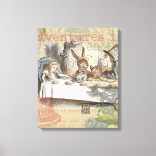 Alice in Wonderland Mad Tea Party Kunst Canvas Afdruk