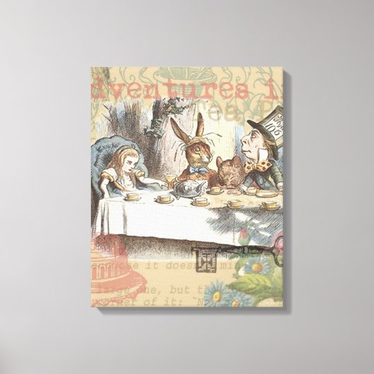 Alice in Wonderland Mad Tea Party Kunst Canvas Afdruk (Voorkant)